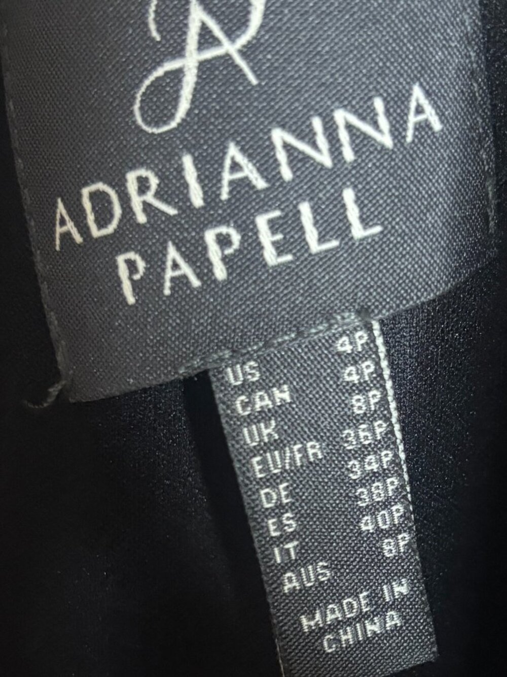 NWT Adrianna Papell Black Melania One Shoulder Crepe Jumpsuit Size 4P 4 Petite - Picture 3 of 8